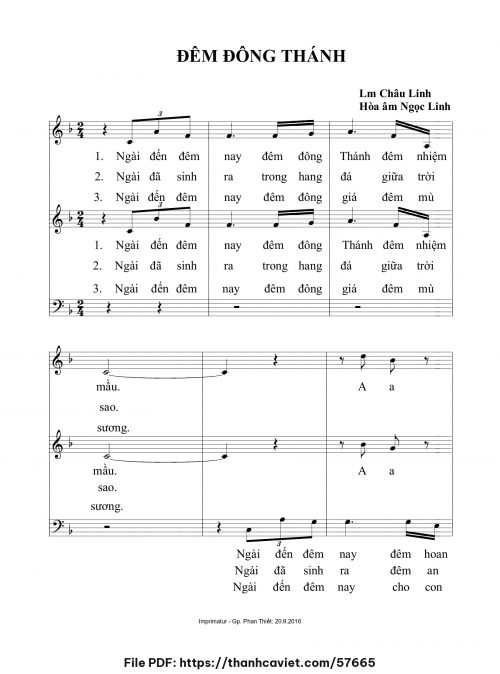 Đêm đông thánh 3 - Lm. Châu Linh (Hòa âm: Ngọc Linh) - trang 1