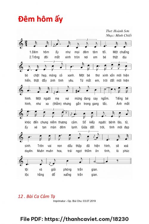Đêm hôm ấy - Lm. Minh Chiết - trang 1