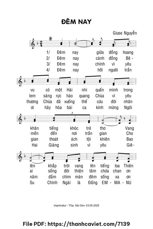 Đêm nay - Giuse Nguyễn - trang 1