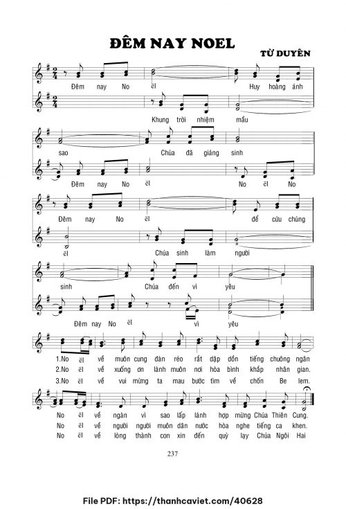 Đêm nay Noel - Lm. Từ Duyên - trang 1