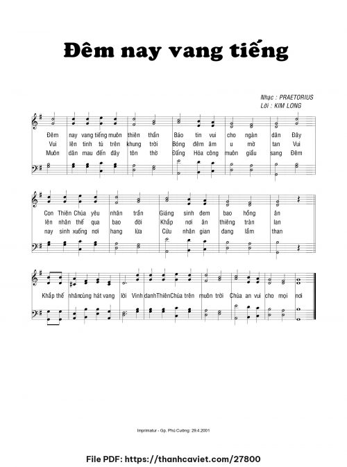 Đêm nay vang tiếng - Lm. Kim Long - trang 1