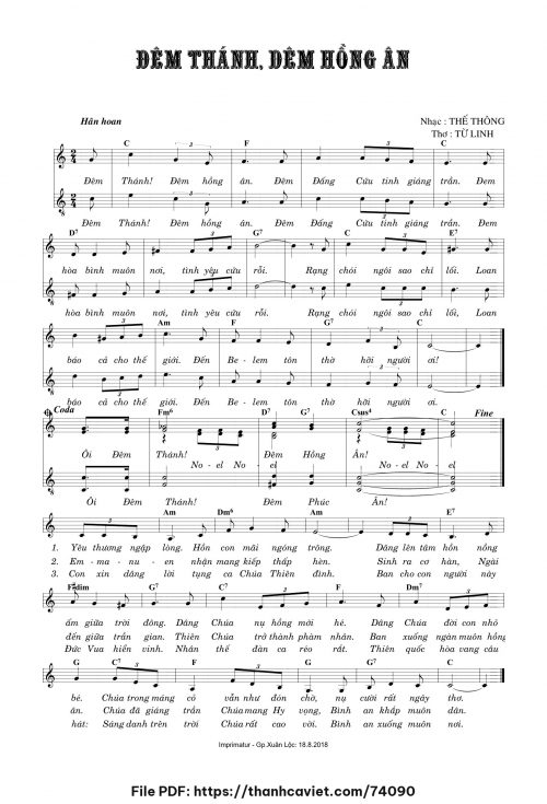 Đêm Thánh, đêm hồng ân - Thế Thông - Ý thơ: Từ Linh - trang 1
