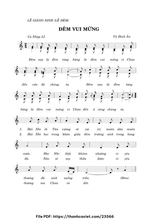 Đêm vui mừng - Vũ Đình Ân - trang 1