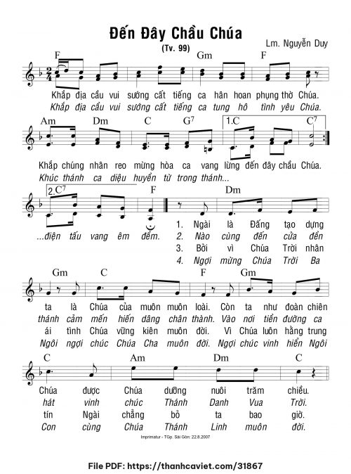 Đến đây chầu Chúa - Lm. Nguyễn Duy - trang 1