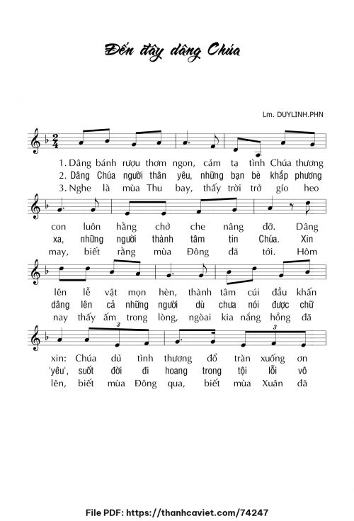 Đến đây dâng Chúa - Lm. DUYLINH.PHN - trang 1