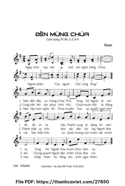 Đến mừng Chúa - Vinam - trang 1