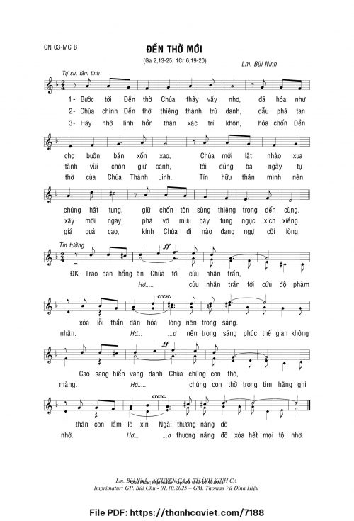 Đền thờ mới - Lm. Bùi Ninh - trang 1