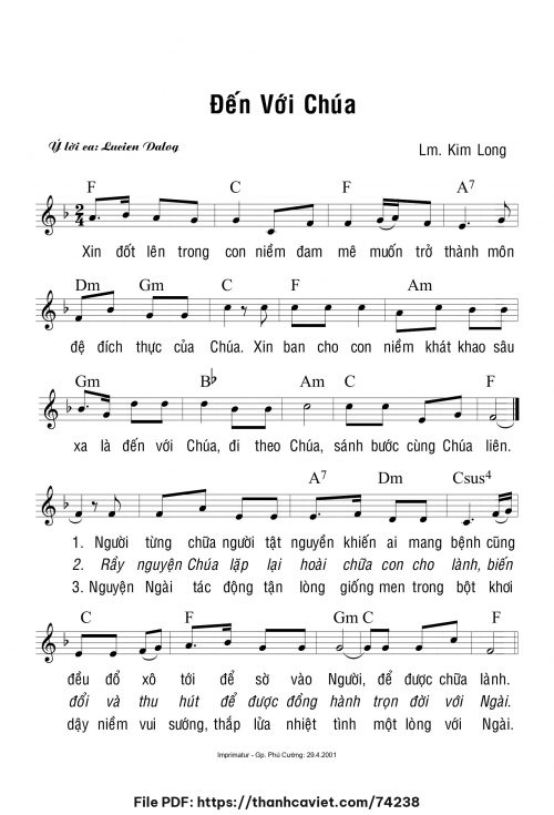 Đến với Chúa - Lm. Kim Long - trang 1