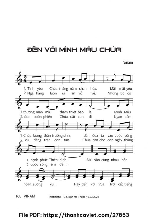 Đến với Mình Máu Chúa - Vinam - trang 1