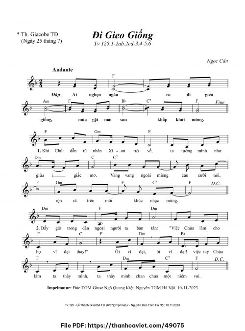 Đi gieo giống - Ngọc Cẩn - trang 1