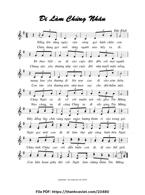 Đi làm chứng nhân - Đức Khải - trang 1
