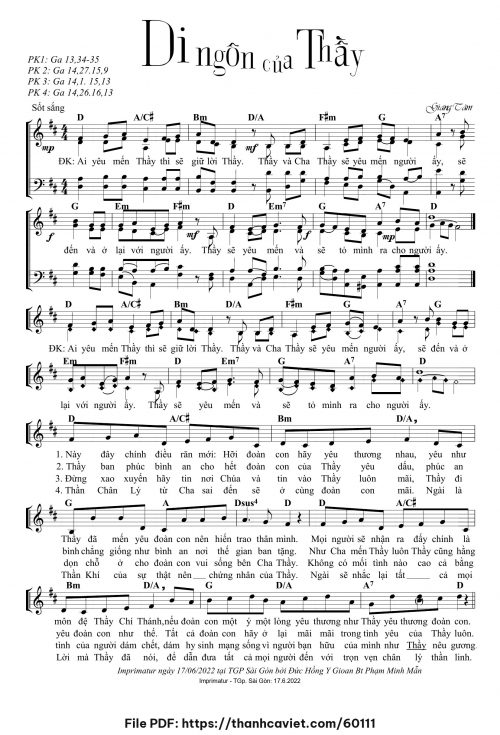 Di ngôn của Thầy - Lm. Giang Tâm - trang 1