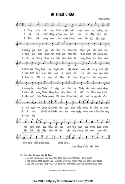 Đi theo Chúa - Lm. Trọng Khẩn - trang 1
