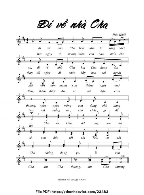 Đi về nhà Cha - Đức Khải - trang 1