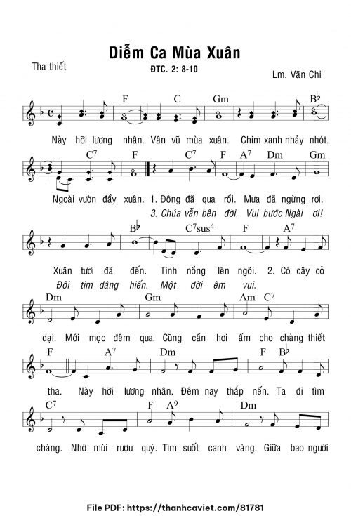 Diễm ca mùa xuân - Lm. Văn Chi - trang 1