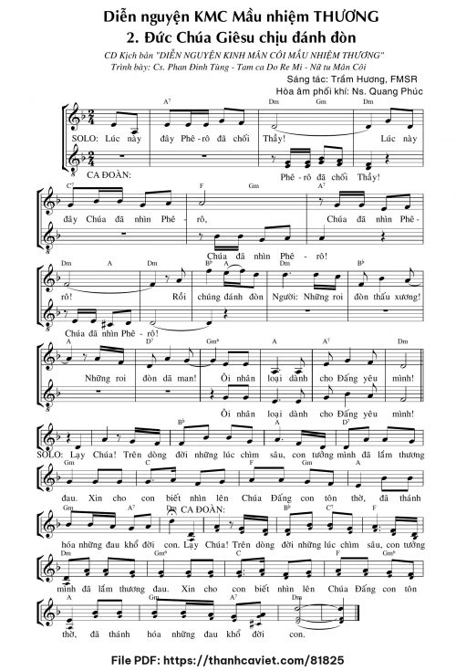 Diễn nguyện Kinh Mân Côi – Mầu Nhiệm Thương – 2. Đức Chúa Giêsu chịu đánh đòn - Sr. Trầm Hương - trang 1