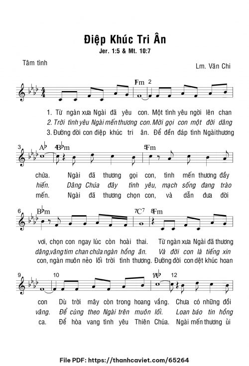 Điệp khúc tri ân - Lm. Văn Chi - trang 1