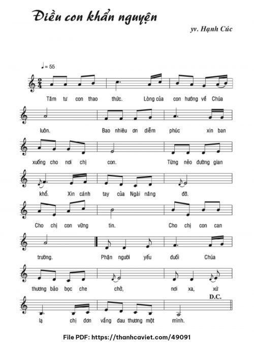 Điều con khẩn nguyện - Ý Vũ - Hạnh Cúc - trang 1