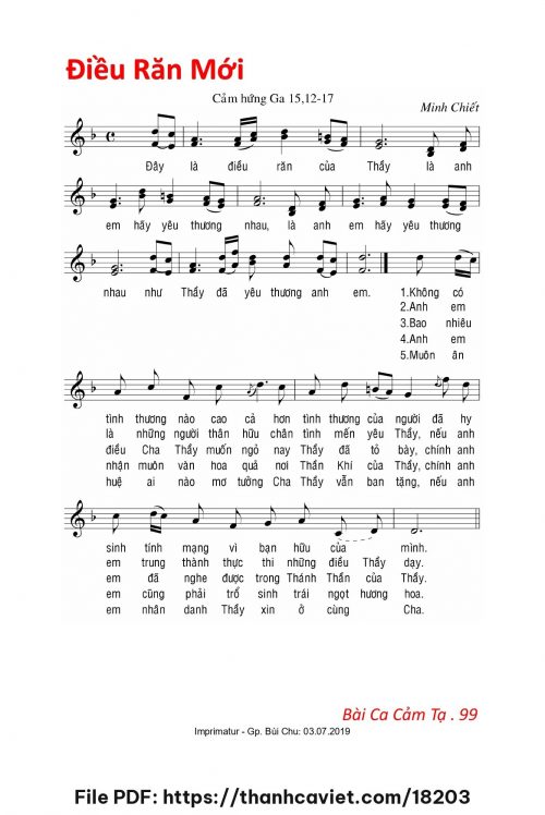 Điều Răn Mới - Lm. Minh Chiết - trang 1