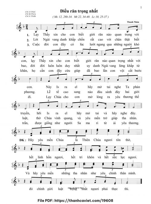 Điều răn trọng nhất - Thanh Nhàn - trang 1