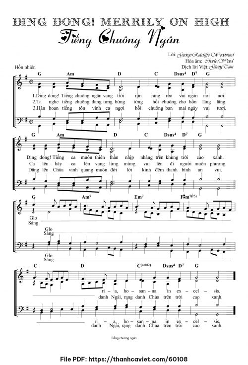 Ding Dong Merrily On High G - Lm. Giang Tâm (Nhạc Ngoại, lời Việt) - trang 1