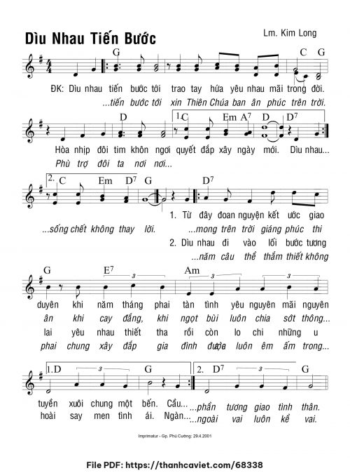 Dìu nhau tiến bước - Lm. Kim Long - trang 1