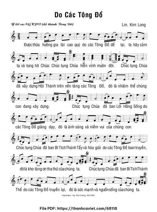 Do các tông đồ - Lm. Kim Long - trang 1