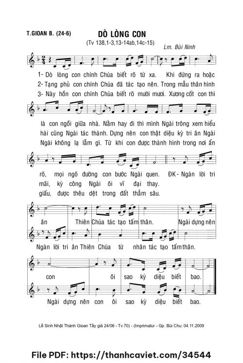 Dò lòng con - Lm. Bùi Ninh - trang 1