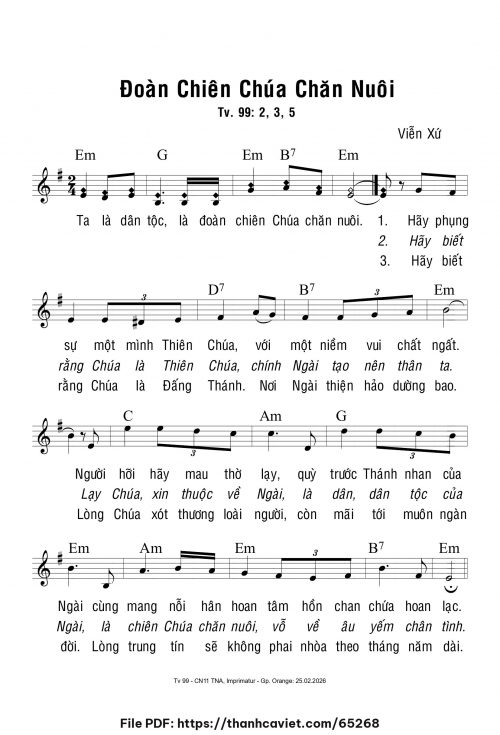 Đoàn chiên Chúa chăn nuôi - Viễn Xứ - trang 1