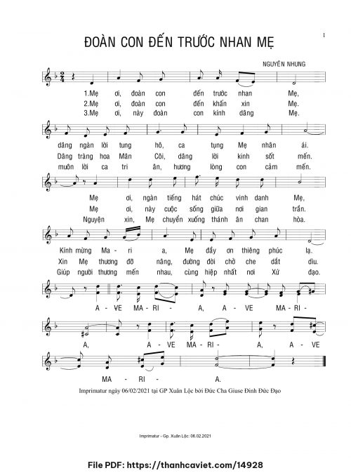 Đoàn con đến trước nhan Mẹ - Nguyên Nhung - trang 1