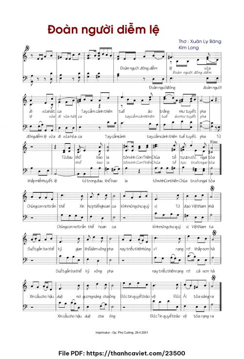 Đoàn người diễm lệ - Lm. Kim Long - ĐÔ. Xuân Ly Băng - trang 1