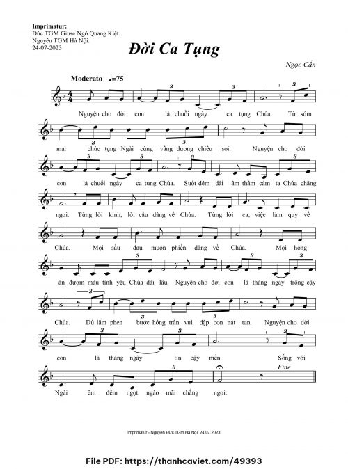 Đời ca tụng - Ngọc Cẩn - trang 1