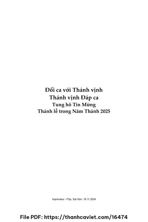 Đối ca với Thánh Vịnh và Thánh Vịnh Đáp Ca Năm Thánh 2025 - P. Kim - trang 1