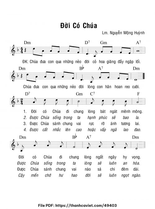 Đời có Chúa - Lm. Nguyễn Mộng Huỳnh - trang 1