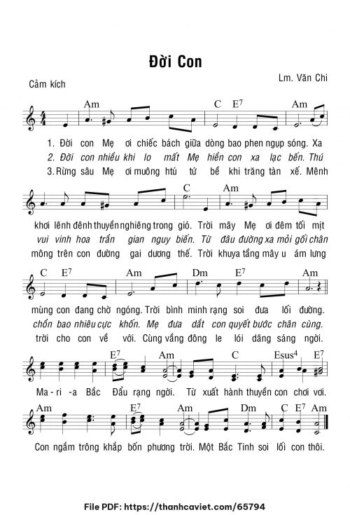 Đời con - Lm. Văn Chi - trang 1