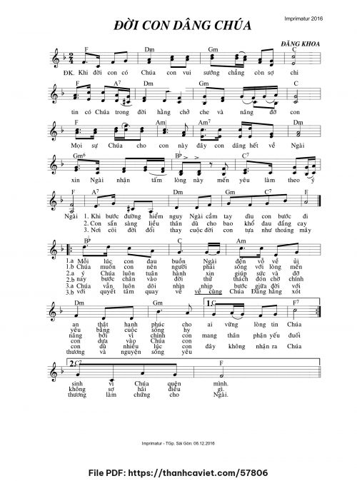 Đời con dâng Chúa - Đăng Khoa - trang 1