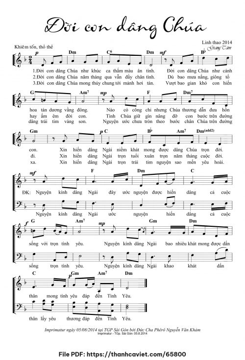 Đời con dâng Chúa - Lm. Giang Tâm - trang 1