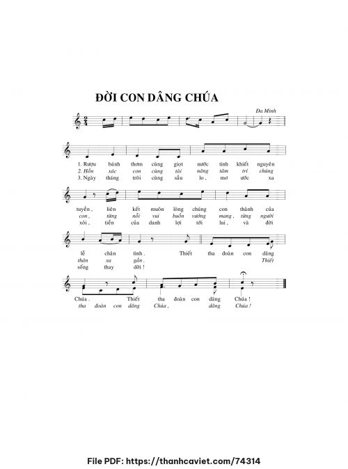 Đời con dâng Chúa - Đa Minh - trang 1