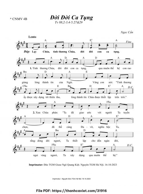 Đời đời ca tụng - Ngọc Cẩn - trang 1