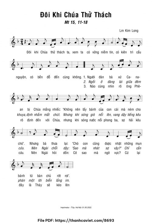 Đôi khi Chúa thử thách - Lm. Kim Long - trang 1