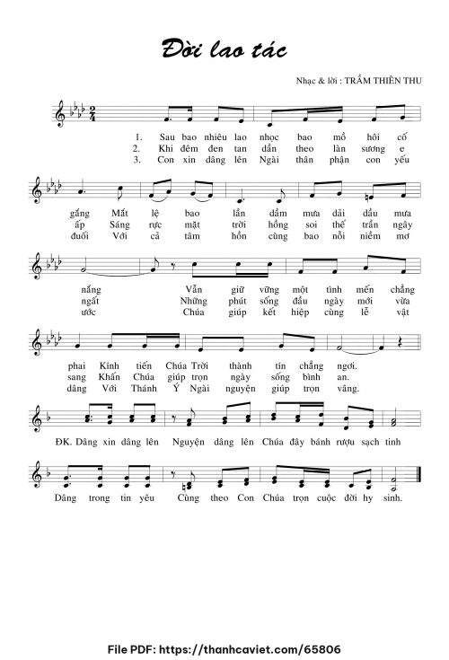 Đời lao tác - Trầm Thiên Thu - trang 1