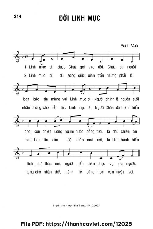 Đời Linh mục - Lm. Bạch Vân - trang 1
