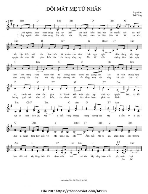 Đôi mắt Mẹ từ nhân - Augustino Trí Dũng - trang 1