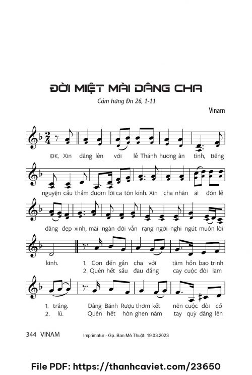 Đời miệt mài dâng Cha - Vinam - trang 1