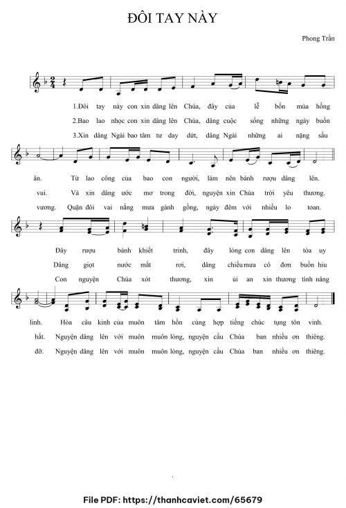 Đôi tay này - Lm. Phong Trần - trang 1