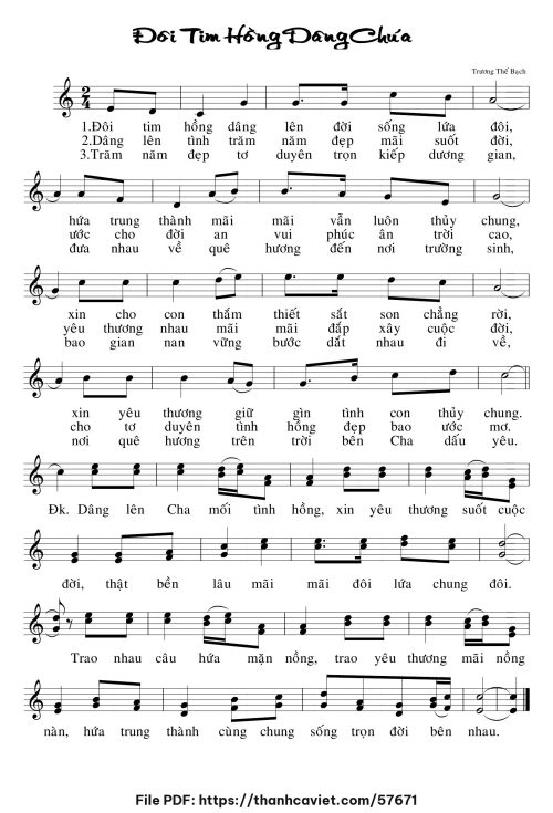 Đôi tim hồng dâng Chúa - Trương Thế Bạch - trang 1
