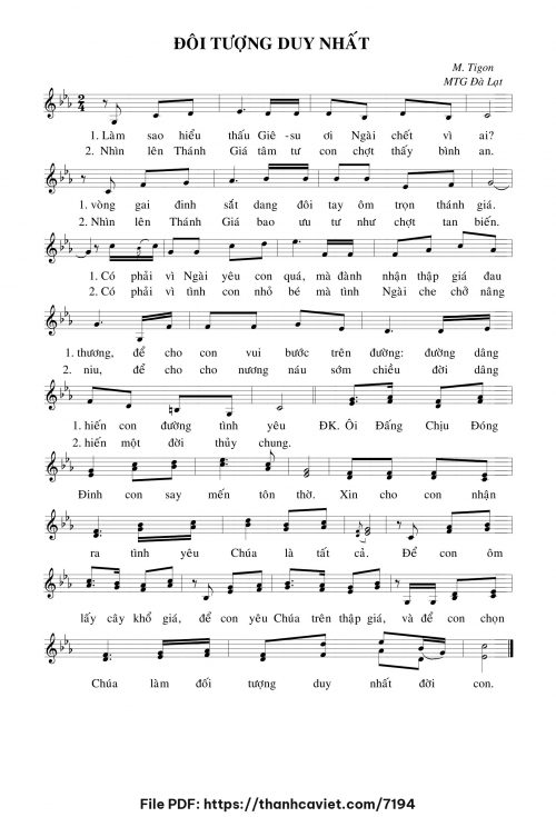Đối tượng duy nhất - Sr. M. Tigon - trang 1