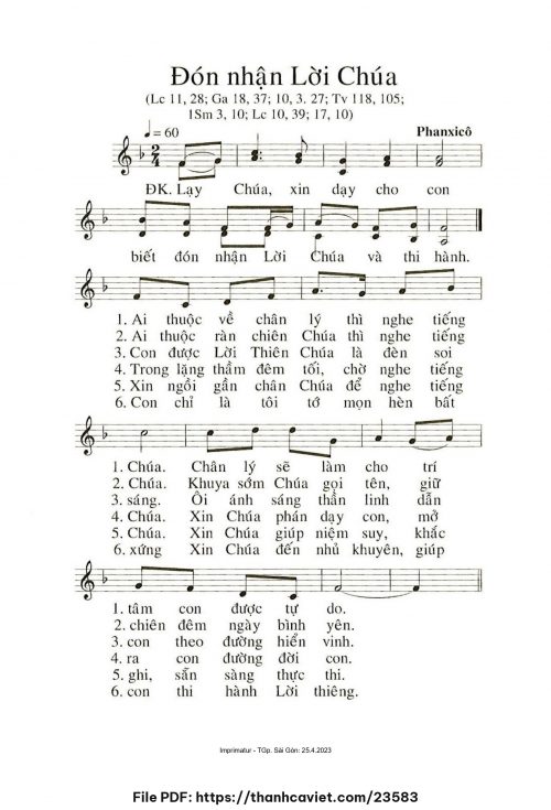 Đón nhận lời Chúa - Phanxicô - trang 1