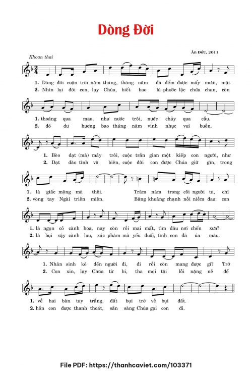 Dòng đời - Lm. Ân Đức - trang 1