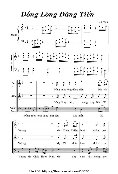 Đồng lòng dâng tiến - Lữ Hành - trang 1